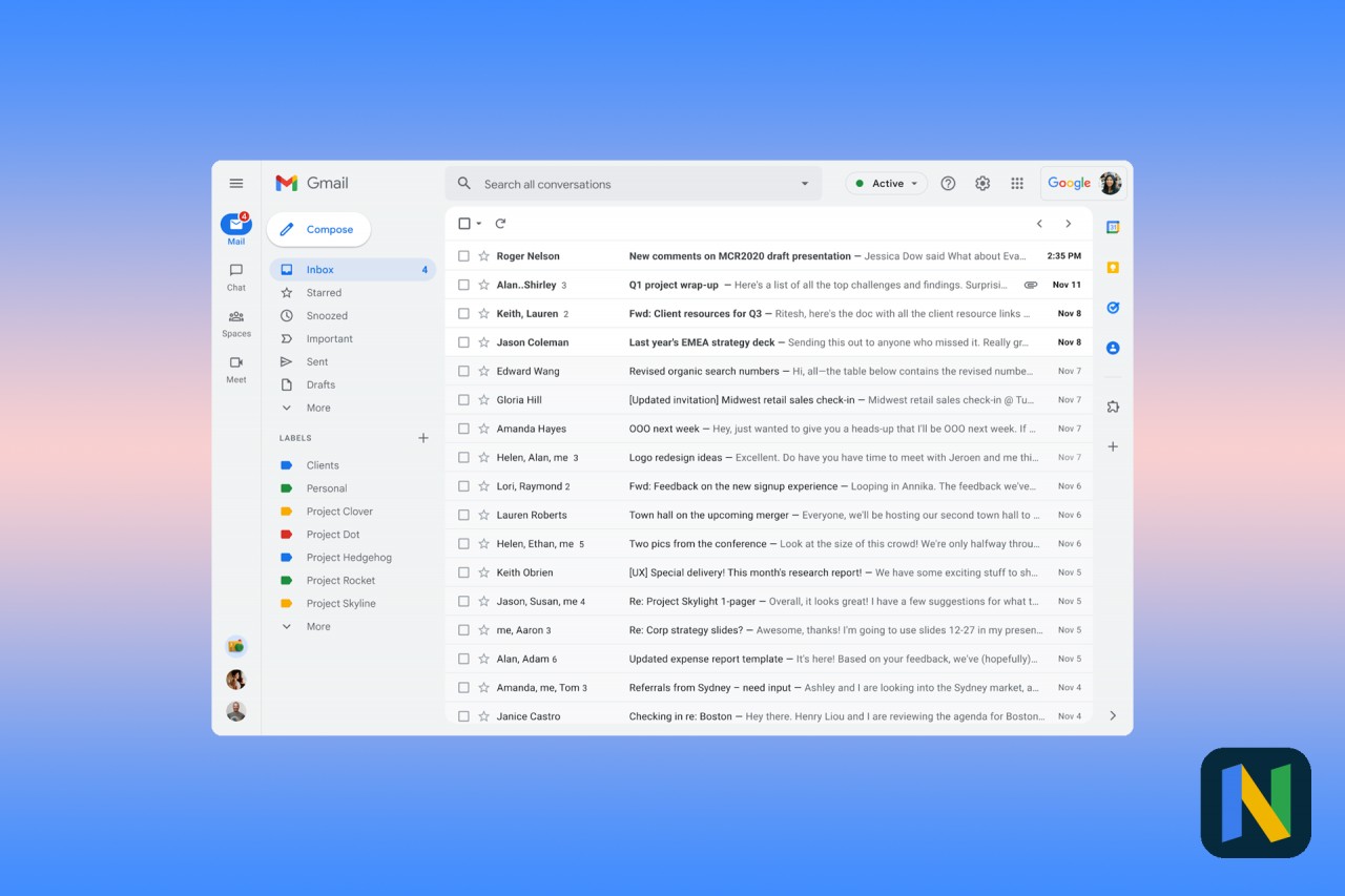 Google реорганизует веб-интерфейс Gmail