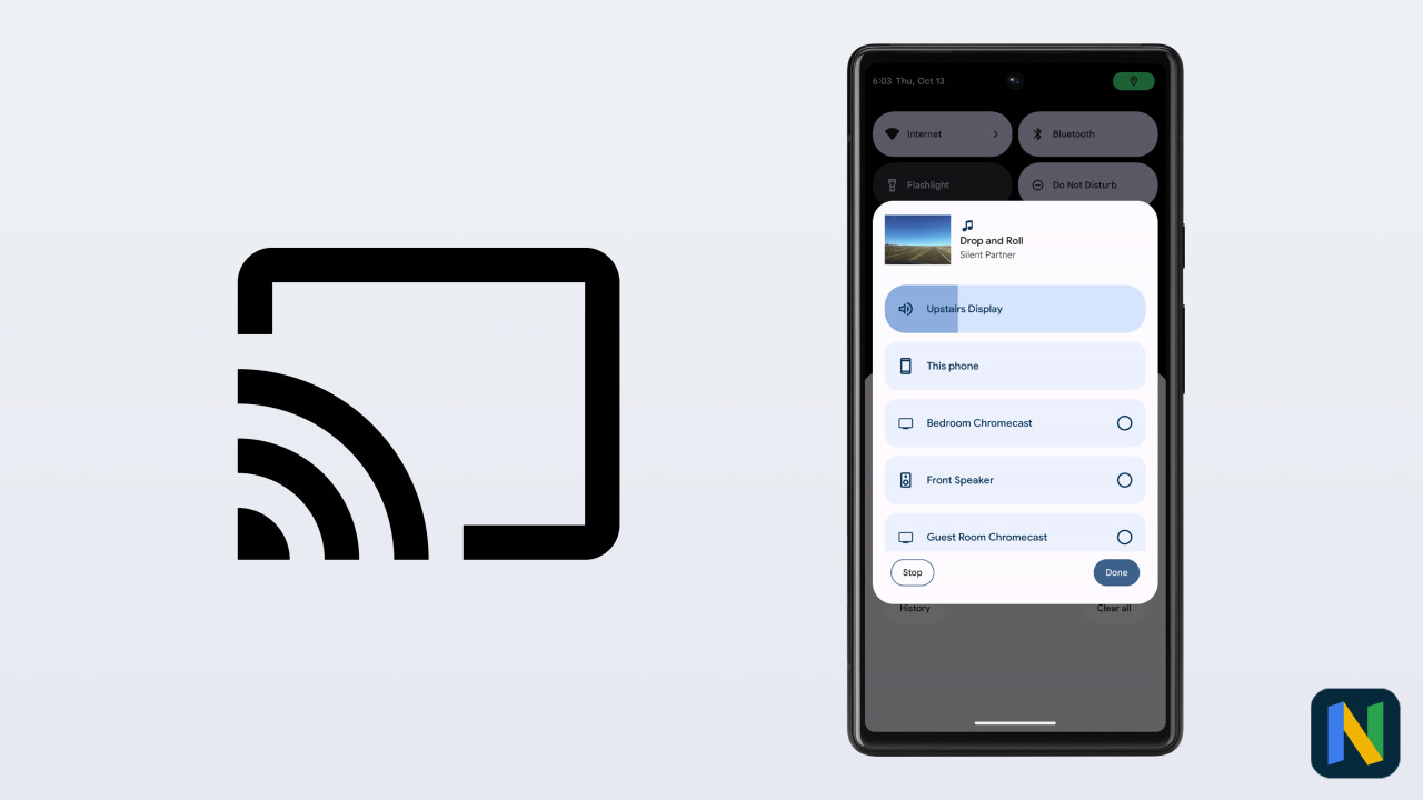 Переключатель аудиовыхода в Android 13 может отображать Cast устройства